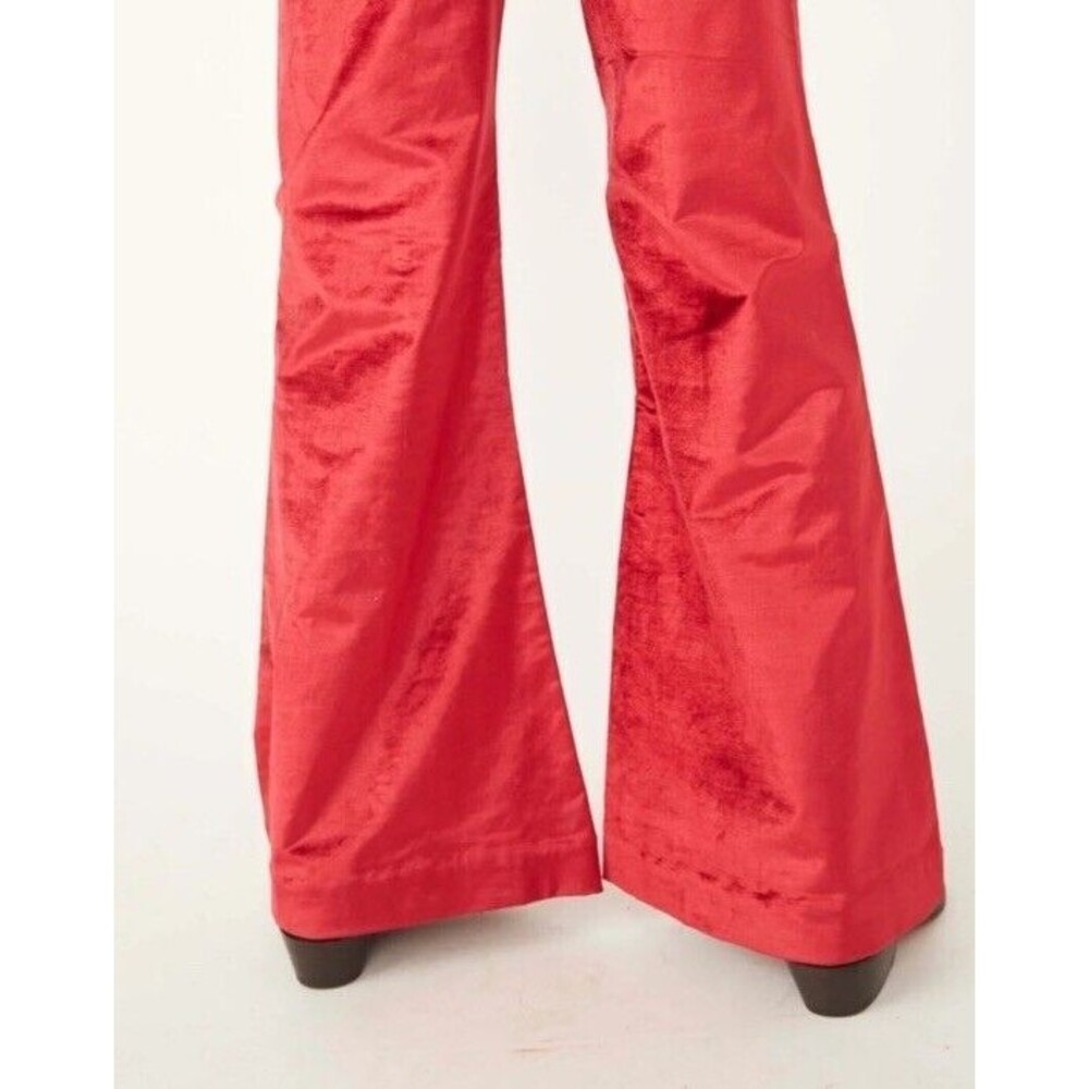 NWT Free People Walk With You Velvet Wide Leg Flare Trousers Sz 4 - Picture 6 of 13